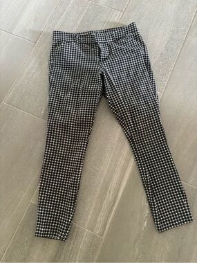 Old Navy Black and White Checked Skinny Jeans